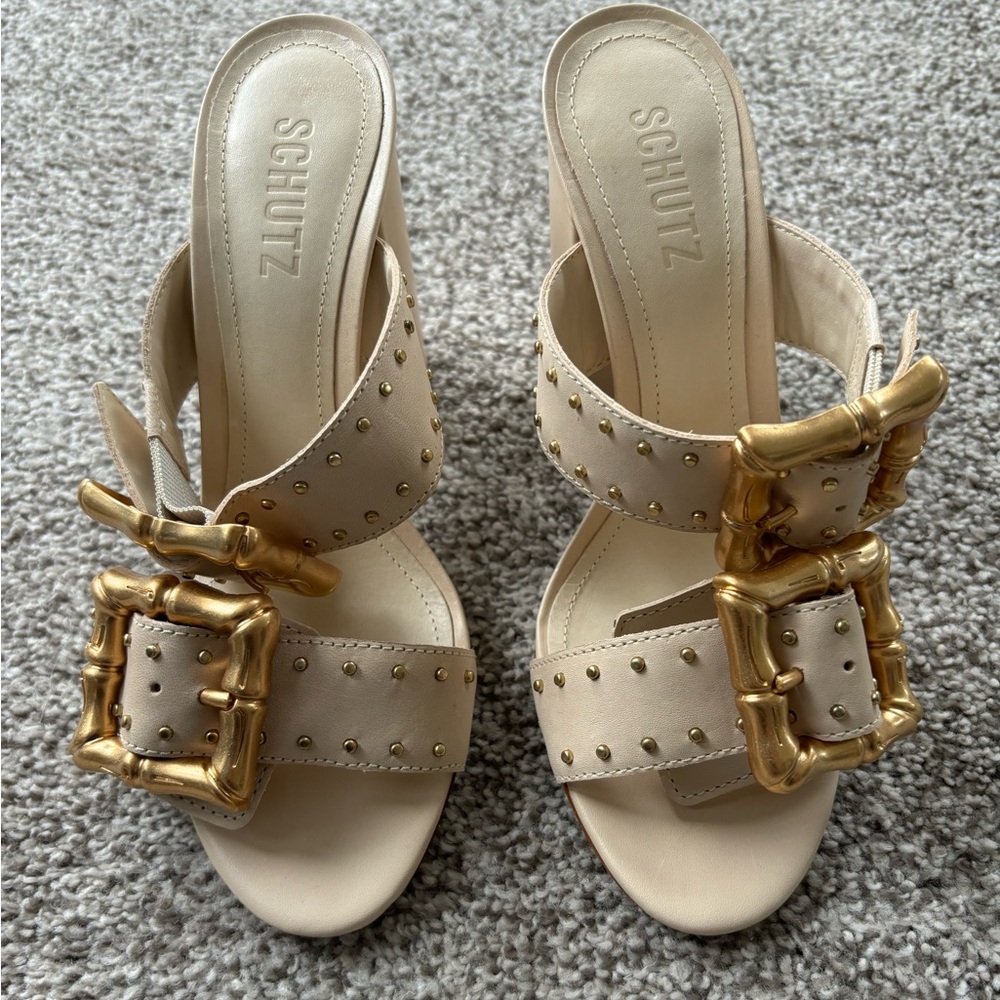 Schutz block heel sandals